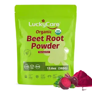 LUCKYCARE Organic Beet Root Powder USDA Certified Non-GMO 13.6oz Raw Superfood for Juices Baking & Smoothies Earthy Flavor