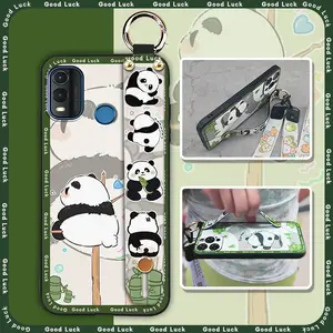Durable Kickstand Phone Case For Nokia G11 Plus Phone Holder Dirt-resistant Lanyard Anti-dust Fashion Design Wristband Wrist Strap protective panda Anti-knock ring Back Cover Cute