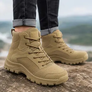 club soccer cleats Lightweight Desert Boots Outdoor Work Shoes for Men and Women Round Toe Laces Closure TPR Sole Breathable Fabric All Seasons Hiking Orthotic Footwear