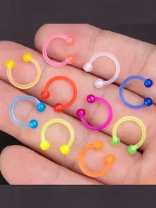 Glowing Flexible Septum Piercing Rings, Acrylic Horseshoe Nose Hoop Rings, Eyebrow Lip Earring Tragus Barbells, Piercing Jewelry Retainer, Bead, Accessories