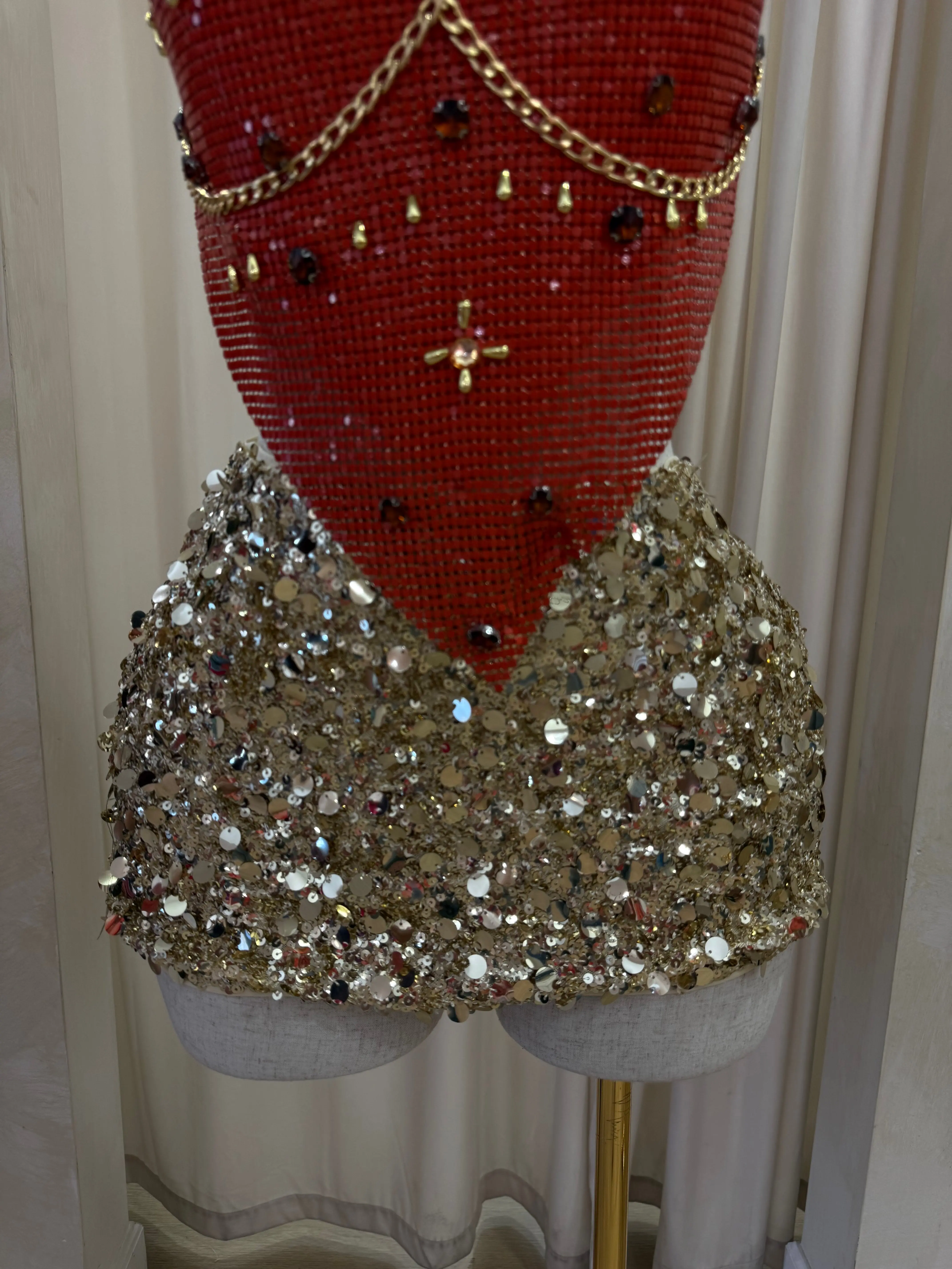 Sequin gold skirt