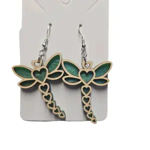 232) 2pc Dragonfly w/Hearts Earrings!