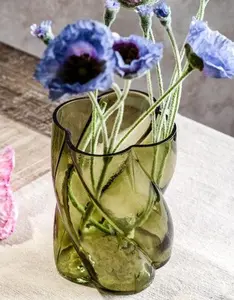 Green Twist Glass Vase