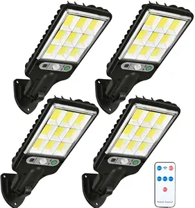 4Pack 6000LM Solar Street Lights Outdoor, 108COB LED Solar Powered Motion Sensor Wall Light with Remote Control, IP65 Waterproof Security Lights, Dusk to Dawn Flood Light for Yard Garden Patio Garage Driveway Pathway