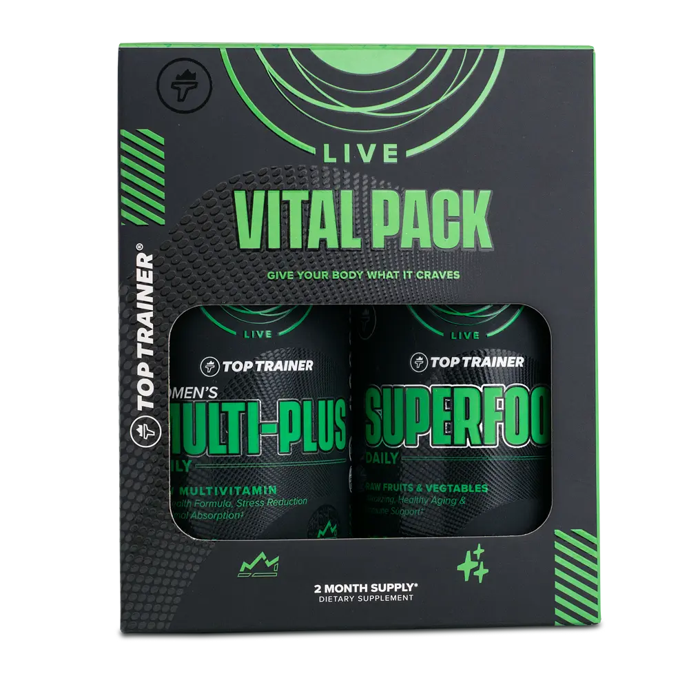 Top Trainer Women's Vital Pack - Multi-Plus Multivitamins & Superfood Daily for Gut Support, Immunity, and Daily Energy - Fitness, Healthcare