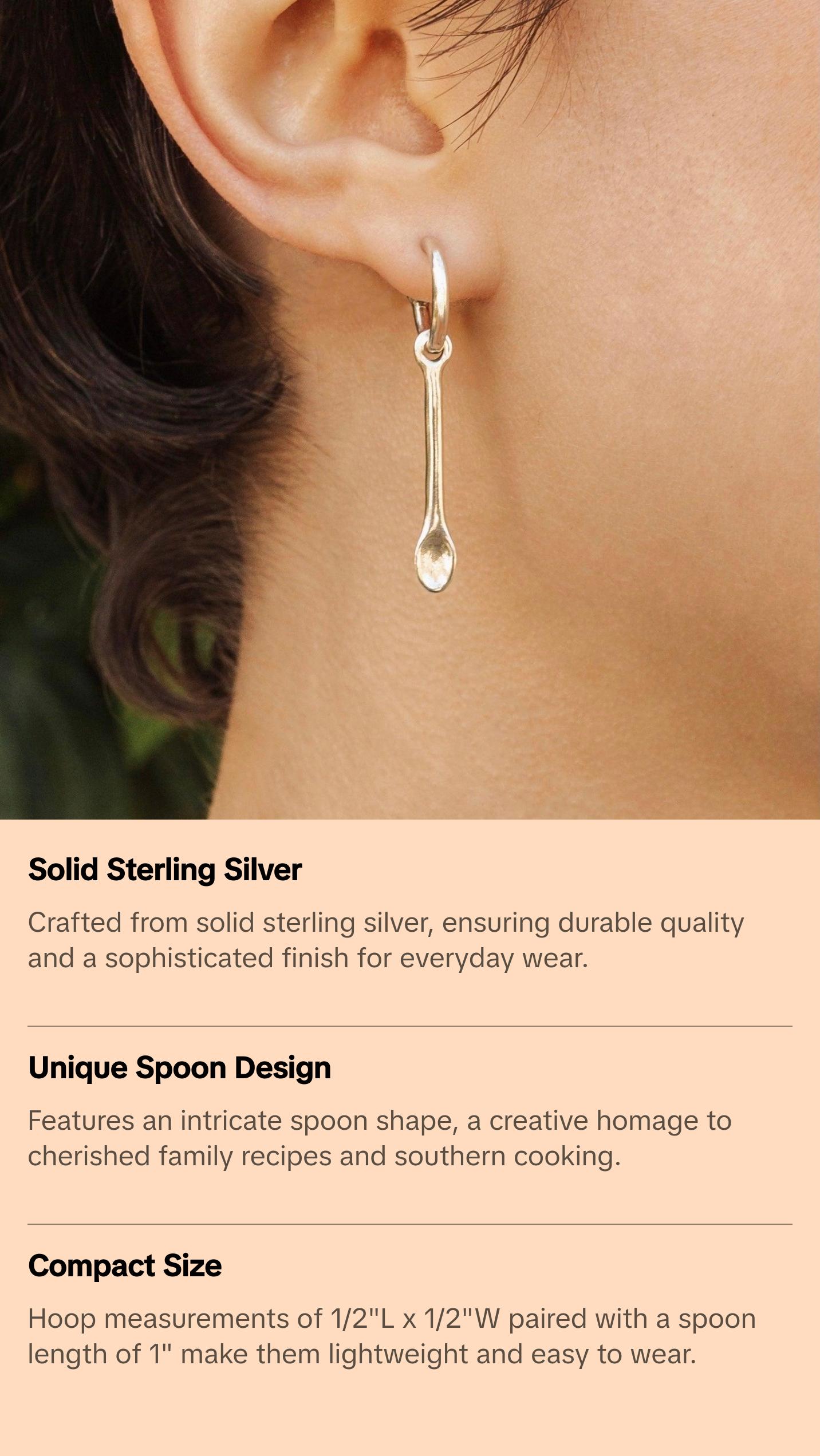 "Keep Stirring" Spoon Hoop Earrings