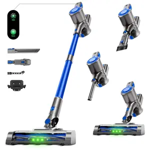 BSNAW Pro Cordless Stick Vacuum - Green Light Dust Detector & Zero Hair Wrap Brush, Lightweight Home Cleaning Essential