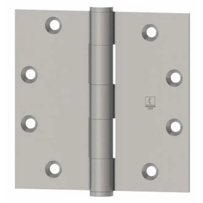Hager 127941214 4.5 x 4.5 in. Full Mortise Five Knuckle Plain Bearing Standard Weight Hinge, Bright Nickel