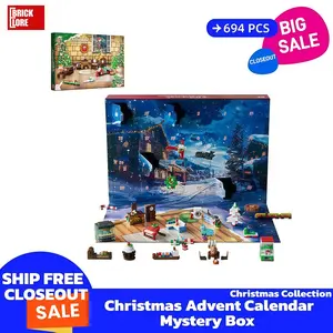 [BrickLORE](SHIP FREE)Christmas Advent Calendar Blind Box Mystery Box With Gift Box Christmas Gift