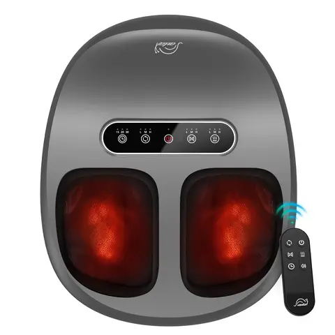 Snailax Feet Massager with Heat, Deep Kneading, Foot Rollers, Rolling Pain Relief, Air Compression, Remote Control, Adjustable Intensity, Polyester Construction, Selfcare Sleep Aid Home Supply, Fits Up to Men's Size 14, Father's Day Gift Option