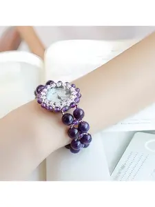 Women's Watch with Natural Amethyst Bracelet, Quartz Women's Watch, New Year Gift, Valentine's Day Gift, Women's Watch for Valentine's Day, Mother's Day Gift, Party Fashion, Zodiac Energy