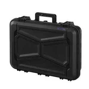 EKO EKO90S.596 Heavy Duty Hard Plastic Shell Tool Storage Kit, 22.52x16.73x5.67 in. Power Tool Organizer with Cubed Foam Protective Case, Black