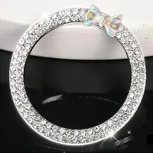 Car Engine Start Stop Button Decoration, Rhinestone Decor Car Engine Start Stop Button Circle, Car Interior Accessories for Women & Girls, Car Interior Decorative