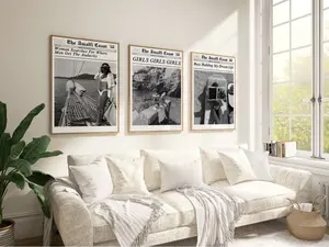 Set of 3 Newspaper News ,Trendy Newspaper Poster,Aesthetic Black and White Art Poster, y2k posters aesthetic, New york News