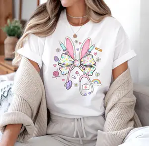 Easter Nurse T-Shirt, Bunny Stethoscope, Medical Tee - LORA ATCHER