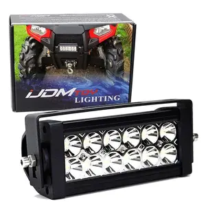 iJDMTOY 8-Inch LED Light Bar Kit Universal Fit For ATV UTV Grill, Hood & Handles, Incl (1) 36W High Power Double Row LED Light Bar & Front Grille/Center Hood/Handlebar Mounting Bracket