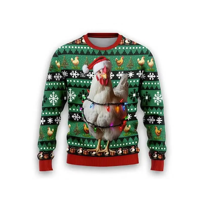 2024NewChickenUglyChristmasSweatersForMenClothesFunnyRoosterGraphicSweatersCasualUnisexPulloversLongSleeveTops 2024NewChickenUglyChristmasSweatersForMenClothesFunnyRoosterGraphicSweatersCasualUnisexPulloversLongSleeveTops