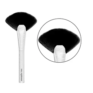 Mirabella Fan Brush, Premium Professional Makeup Brush Collection, Cruelty-Free Synthetic Bristle Brush with Hand-Sculpted Brushed Aluminum Handle, Luxury Blending Brush for Makeup