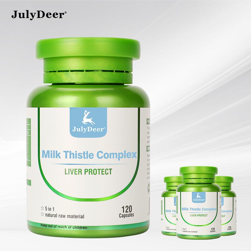 JulyDeer Silymarin Milk Thistle Extract 630 mg with Artichoke and Dandelion, Double Strength, Supports Liver Function, 120 Veg Capsules Supplement Edible