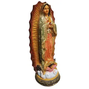 Virgen De Guadalupe 12" Inches Tall 9005-12 Statue Featuring a Colorful Design Our Lady of Guadalupe Virgencita Morenita Brand New Religious art image, home decor, wall decor, church events, gifts -Mg