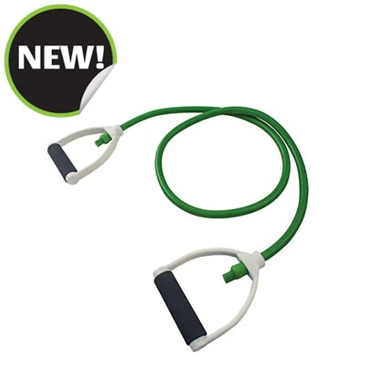 CHAMPION XT8 5 ft. Color-Coded Resistance Tubing with Plastic Swivel Handles (Plastic Grips) – Green Band Strength Training Equipment for Home Workouts to Boost Muscle Tone