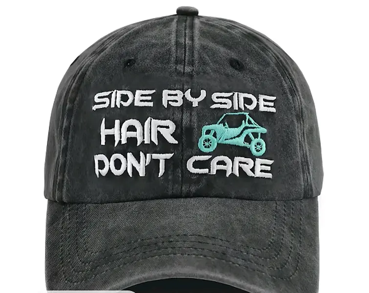 Baseball Caps for Men & Women - Side By Side Accessories, Adjustable Washed Cotton, Comedy Style, Durable Lightweight, Sun Protection for Outdoor Mountain Offroad, Campfire/BBQ Party Gifts for Parents Spouse