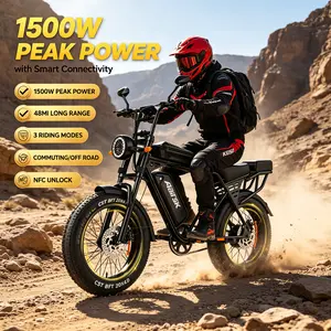 NFC Intelligent Unlock Adult Fat Tire E-Bike 20" CST All Terrain Off Road Ebike, 1500W Powerful Motor & 48V 15Ah Detachable Lithium Battery