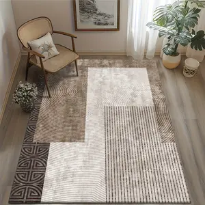 5x7ft Luxurious Soft Mat-Style Area Rug, Geometric Color Block Design, Suitable for Entrance, Balcony, Ideal for Home Office Use, Indoor-Outdoor Household Textile, Mat-Style Area Rugs