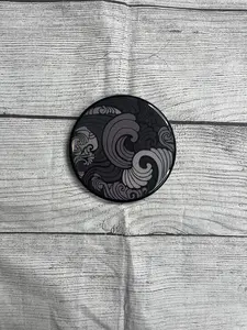 Glossy Grayscale Epoxy Resin Wooden Coasters, Kitchen Tableware Accessories for Dining Table Protection