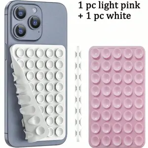 Versatile Silicone Phone Grip with Double-Sided Suction Cup, Strong Adhesive Stand for iPhone & Android, Ideal for Selfies & Videos, Strong Suction Mount