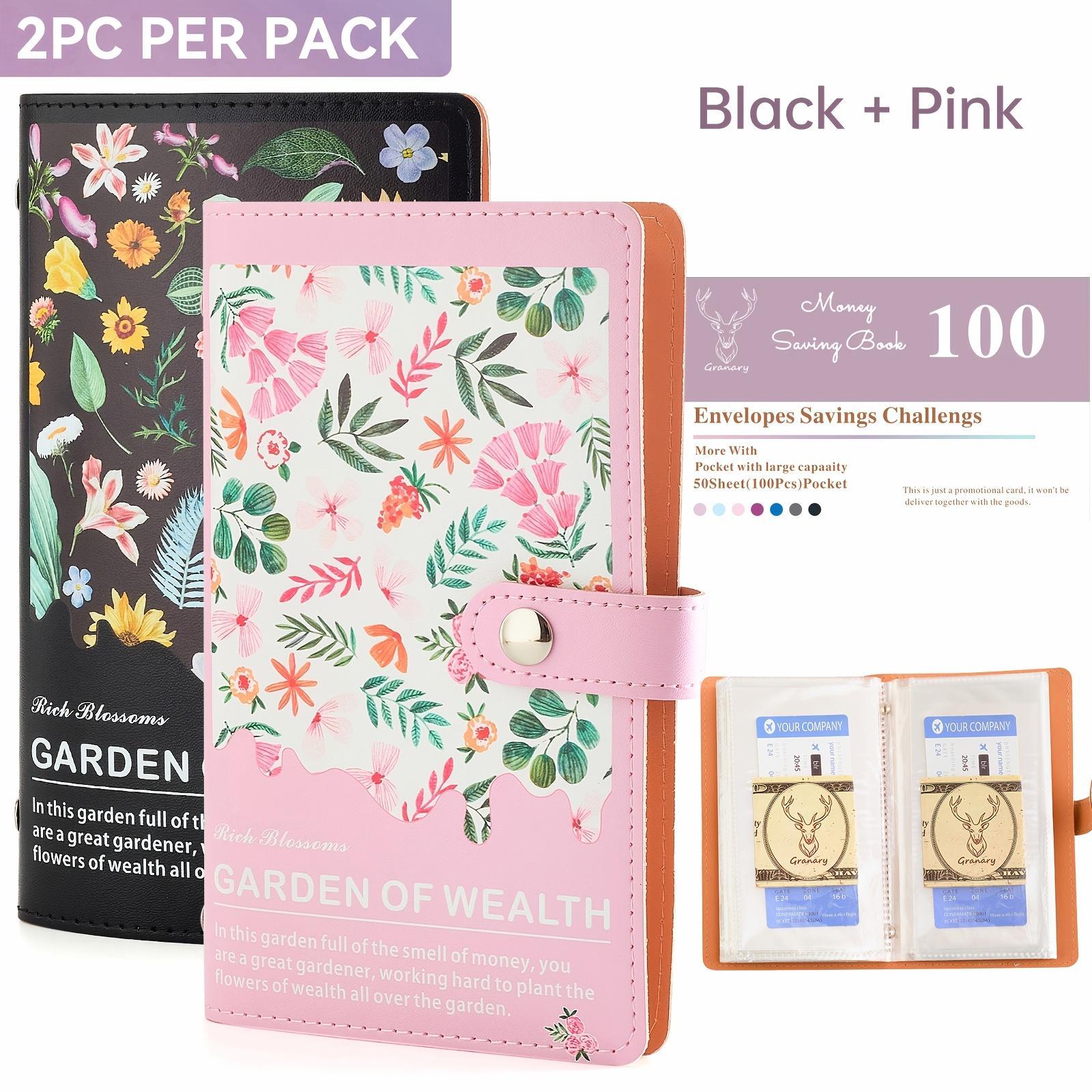 Granary 1/2pcs Vintage Floral BUD Folder-A6 Budget Folder with Large Capacity Cash Envelopes, Soft PU Cover, Financial Planner, Cash Management. Account Books for Easter&Mother's Gift.