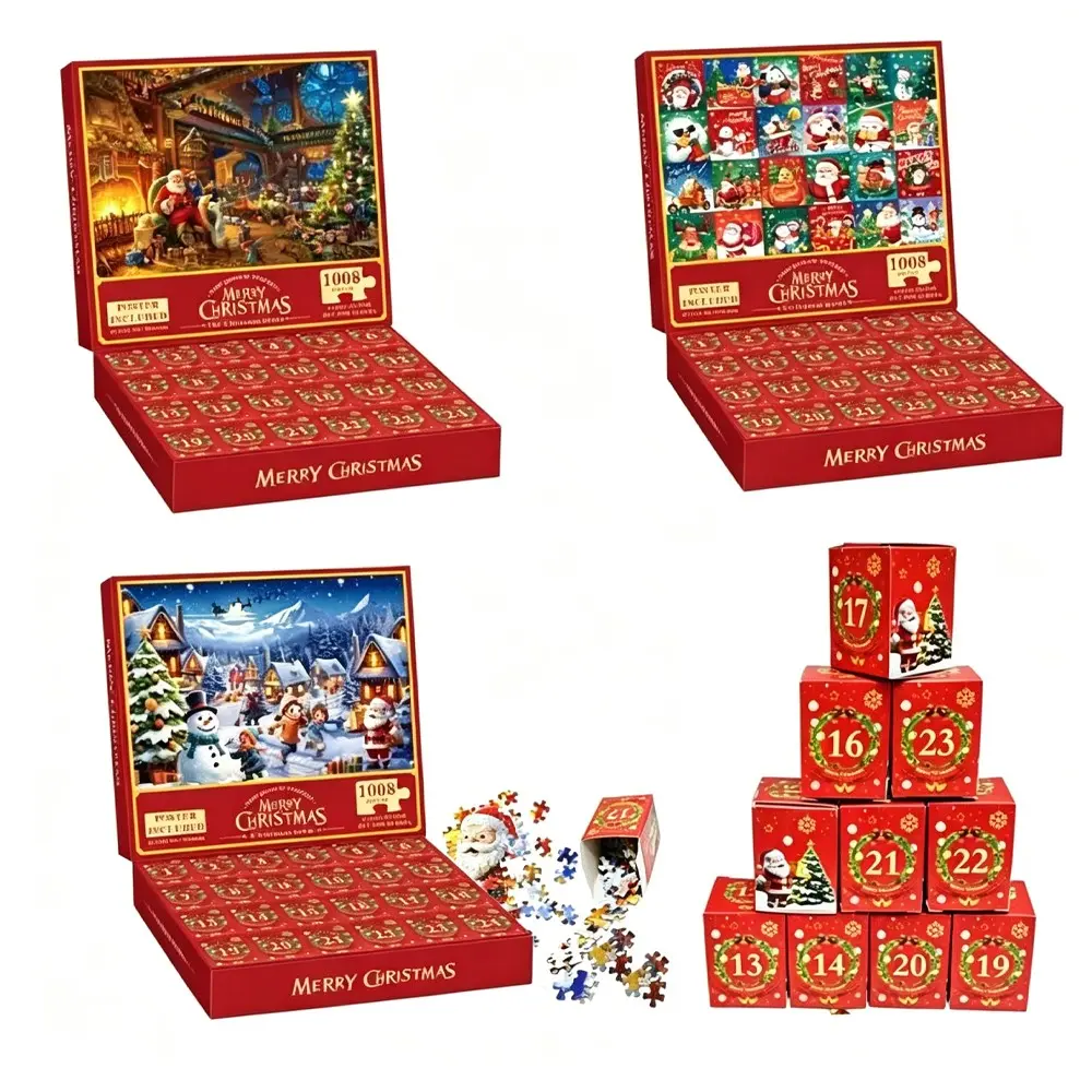 2026 Christmas Countdown Calendar Puzzle, Snow Village Festival Scene, Perfect for Seasonal Decor and Holiday Celebrations, Christmas Village Puzzle