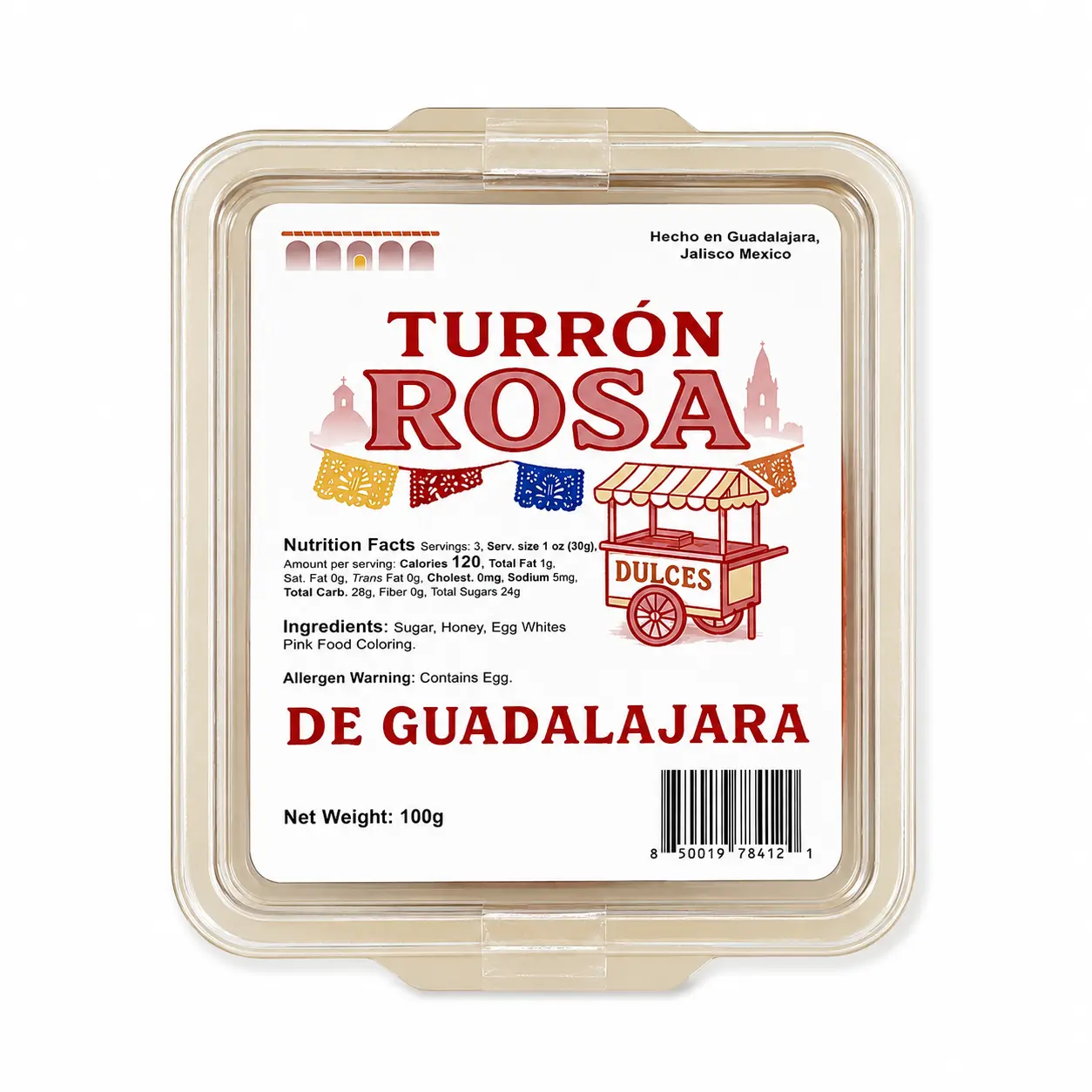 Turron Rosa de Guadalajara 100g