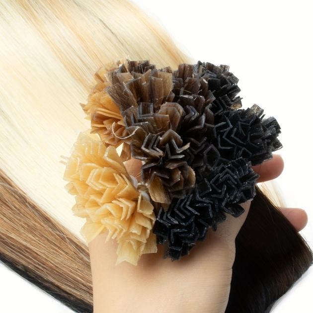 Capsule K Tip V Tip Fusion Keratin Human Hair Extensions, Brazilian Nail Hair 50pcs 30g 12-28 Inch, Silky Straight Natural Remy Hair, Invisible Pre-Bonded No Tangle No Shedding, Thick Soft Long-Lasting for Women Daily Party Salon Use