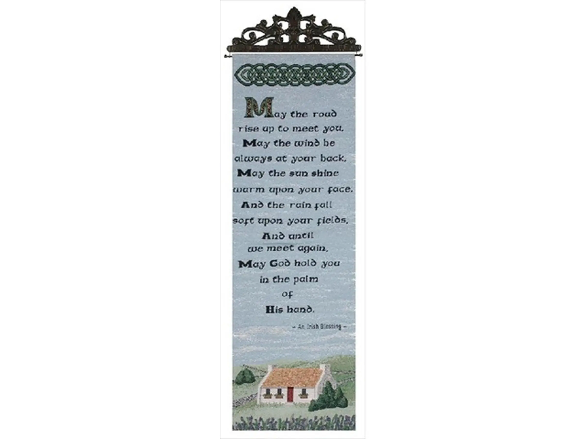 Manual Woodworkers and Weavers Traditional Irish Cotton Print Tapestry Wall Hanging, 13x36.5 in Vertical Home Decor for Classic and Contemporary Spaces, Indoor Room Decor with Traditional Irish Blessing