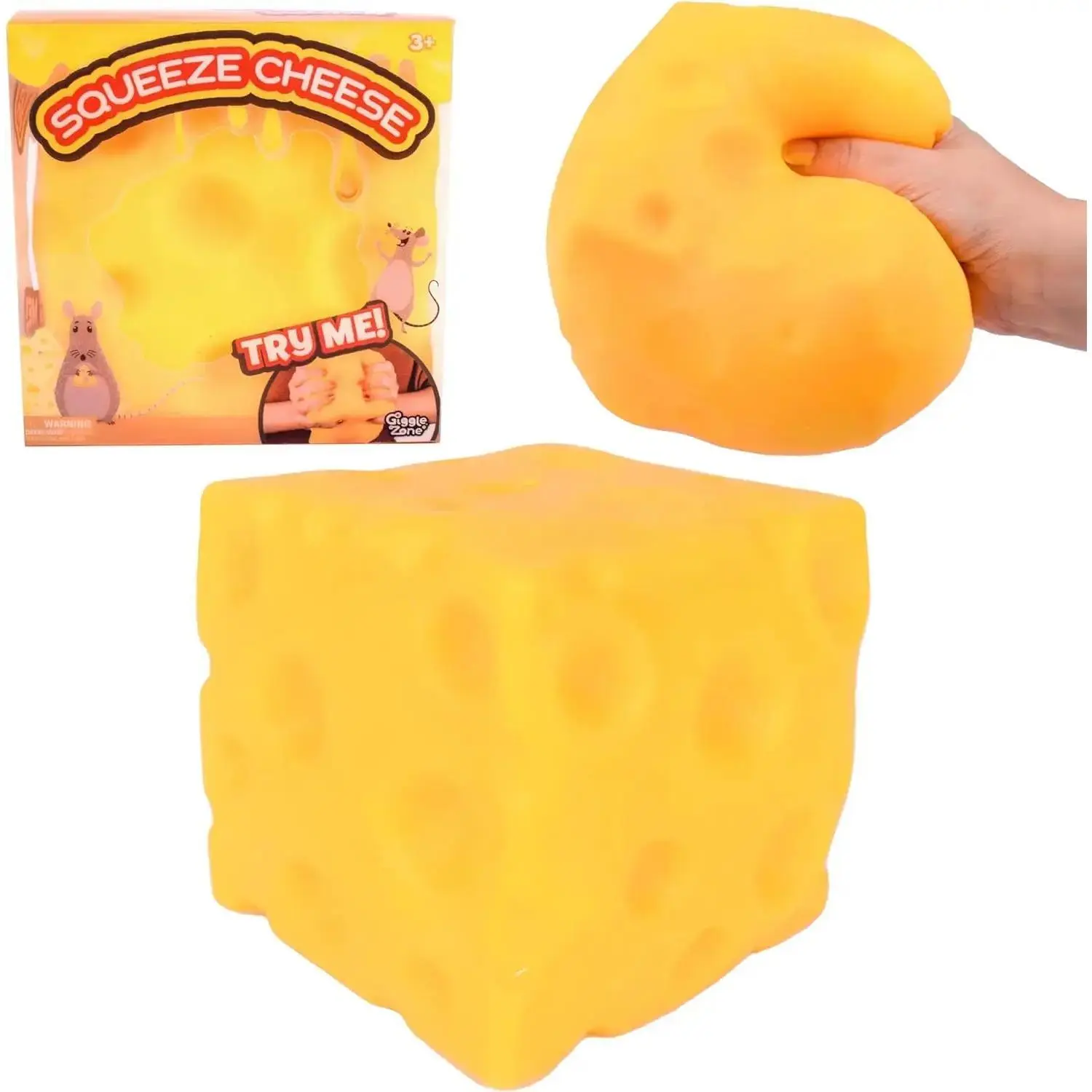 2026 Giant Cheese Cube Stress Relief Toy, Elastic Soft Squeeze Squishy, Fast Rebound Sensory Fidget Toy for Daily Mood Relief popular squishies