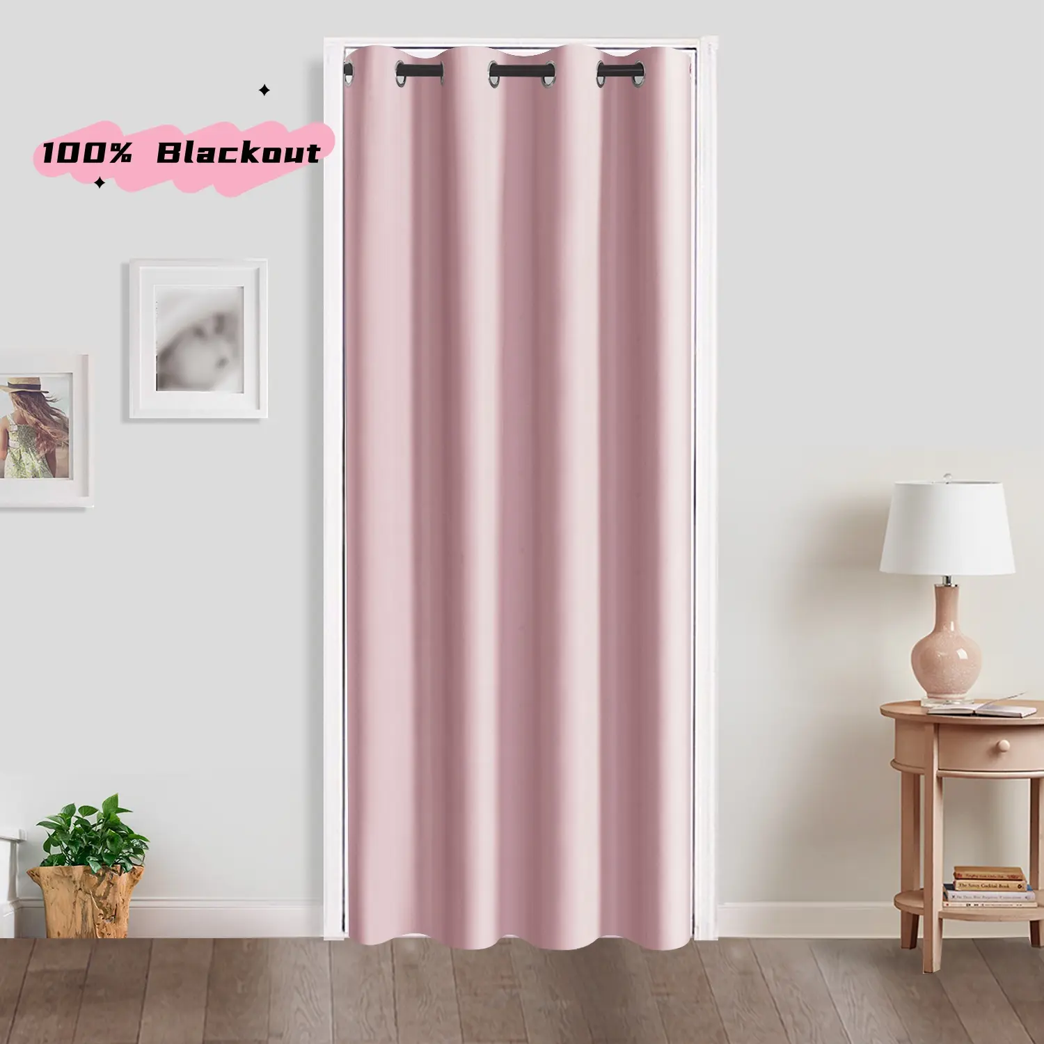 Single Panel Blackout Curtain 39x78 Inch Solid Grommet Top for Total Light Blocking for Bedrooms and Living Rooms pink decor minimalist style drape nursery tension rod langsir bidai blackout sheer Ring brocade blind langsir hook rod gradient cabinet