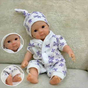 Otarddolls 8 Inch Bettie Mini Full Body Silicone Reborn Girl Doll With 3D Painted Skin Handmade Soft Touch Feeling Flexible Lifelike Realistic Baby Reborn Doll For Kids