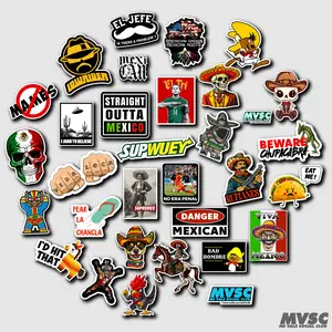 Funny Mexican Stickers Pack - Includes 30 Top Quality Stickers
