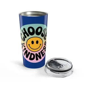 Dark Blue Choose Kindness Tumblers – 20oz Travel Mugs for Positive Vibes Drinkware Flasks