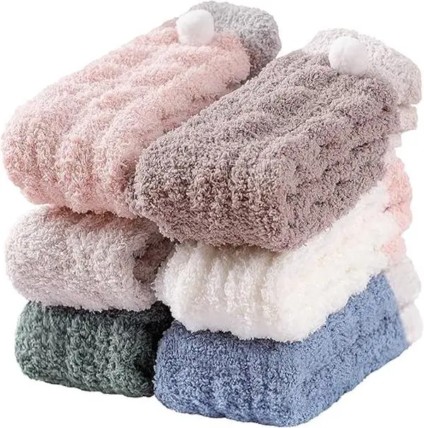 Fuzzy Socks for Women - Fuzzy Socks 6 Pairs Fluffy Socks Cozy Socks Warm Socks Gift for Women