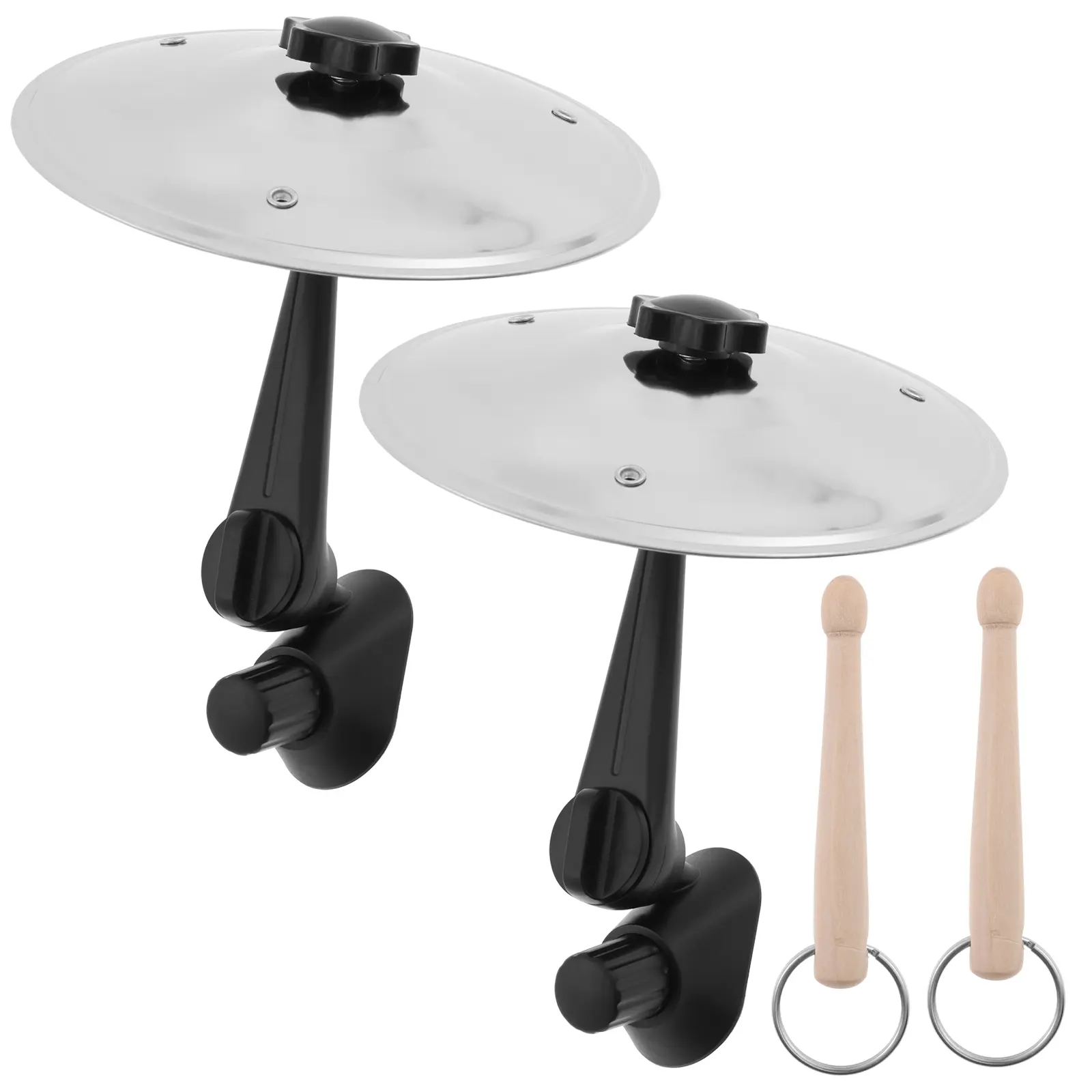 2Pcs Silvery + 2Pcs Drumsticks