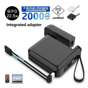 All -in- One Charging Solution: 15000/20000mAh Power Bank with Foldable Plug & 4 - Device Charge