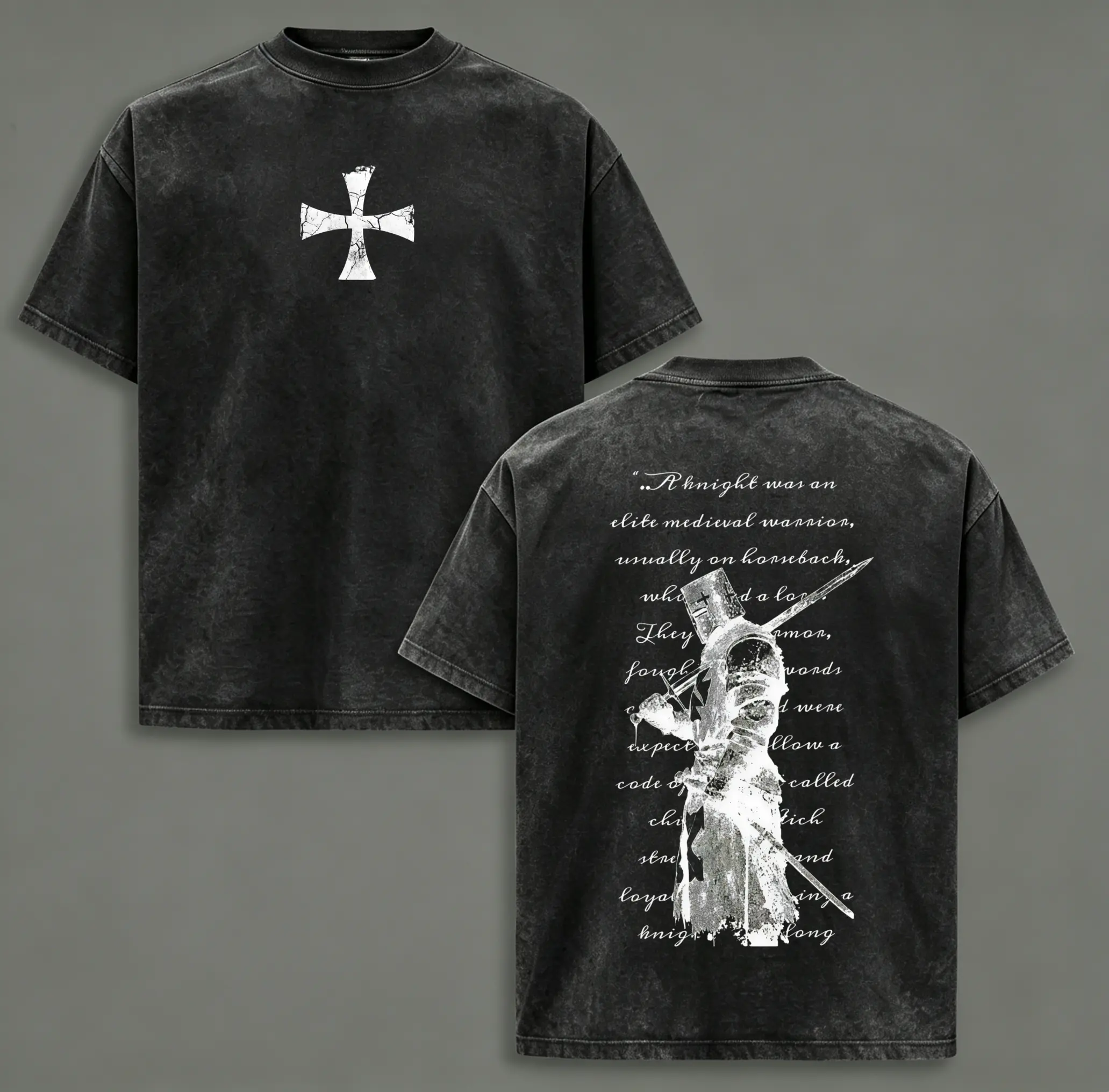 Crusader Knight - Christian Knight Medieval Knight Vintage Washed T Shirt | Warrior of Honor Faith and Loyalty Graphic | Crusader Armor Aesthetic Streetwear Tee Jesus Apparel Christian Bible Verse,funny graphic tee, men’s trendy t-shirtsgood graphic Love