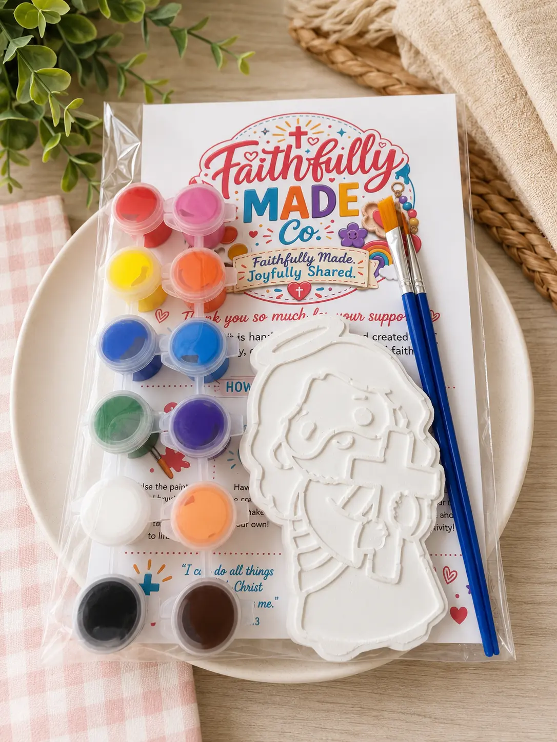 Jesus Paint Kit for Kids | DIY Plaster Painting Craft Kit | Christian Activity | Faithfully Made Co.