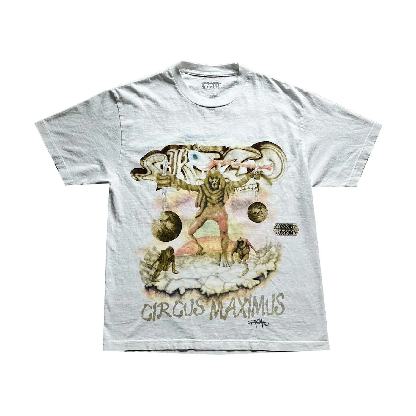 Travis Scott Utopia Tour Skitzo Circus Maximus Tee White