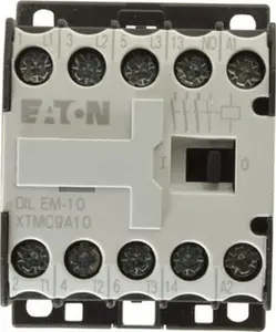 Eaton Cutler-Hammer 3 Pole, 110 Coil VAC at 50 Hz and 120 Coil VAC at 60 Hz, Nonreversible Open Enclosure IEC Contactor 1 Phase hp: 0.5 at 115V, 1 at 200V, 1.5 at 230V, 3 Phase hp: 2 at 200V, 3 at 230V, 5 at 460V XTMC9A10A