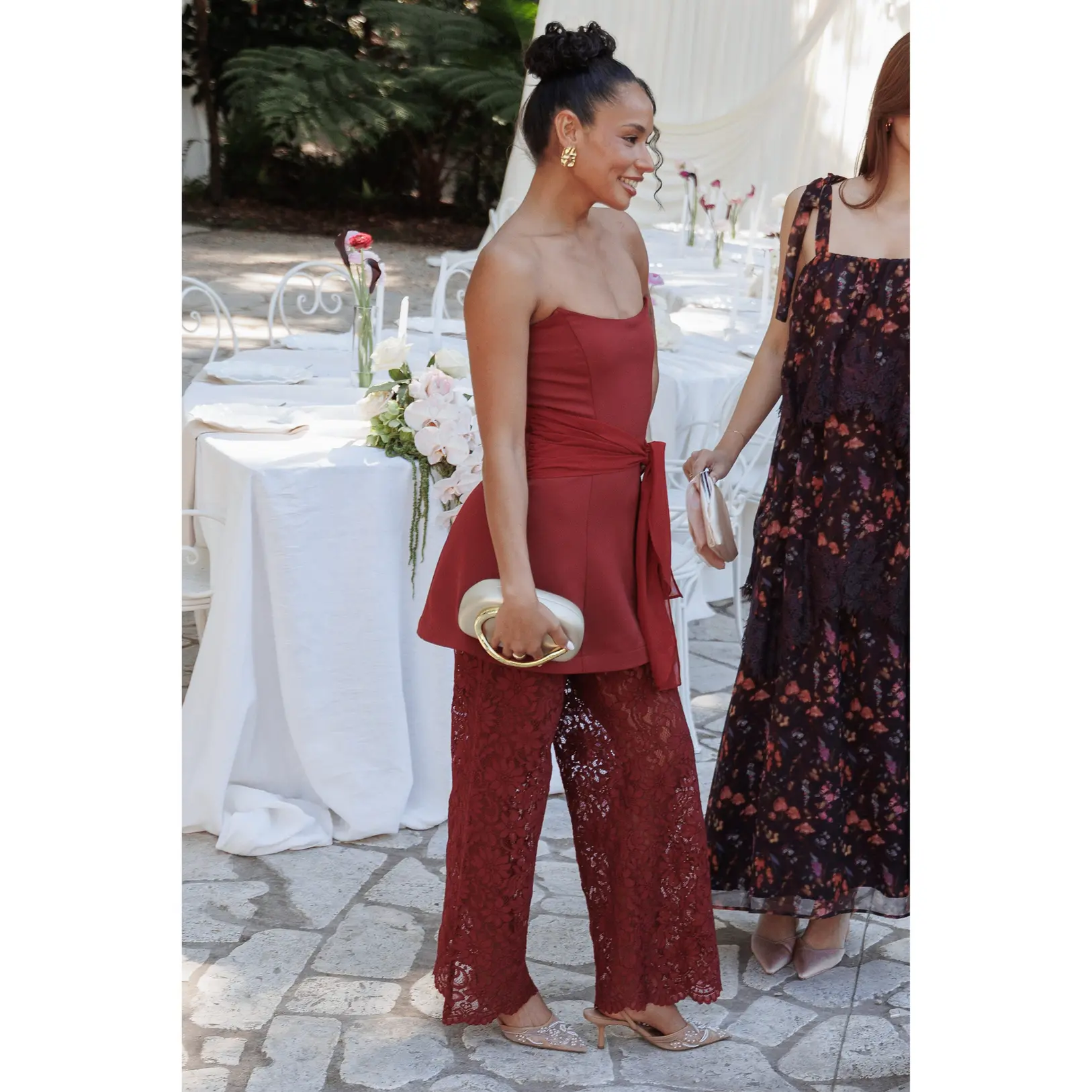 Athena Jumpsuit - Sangria Red