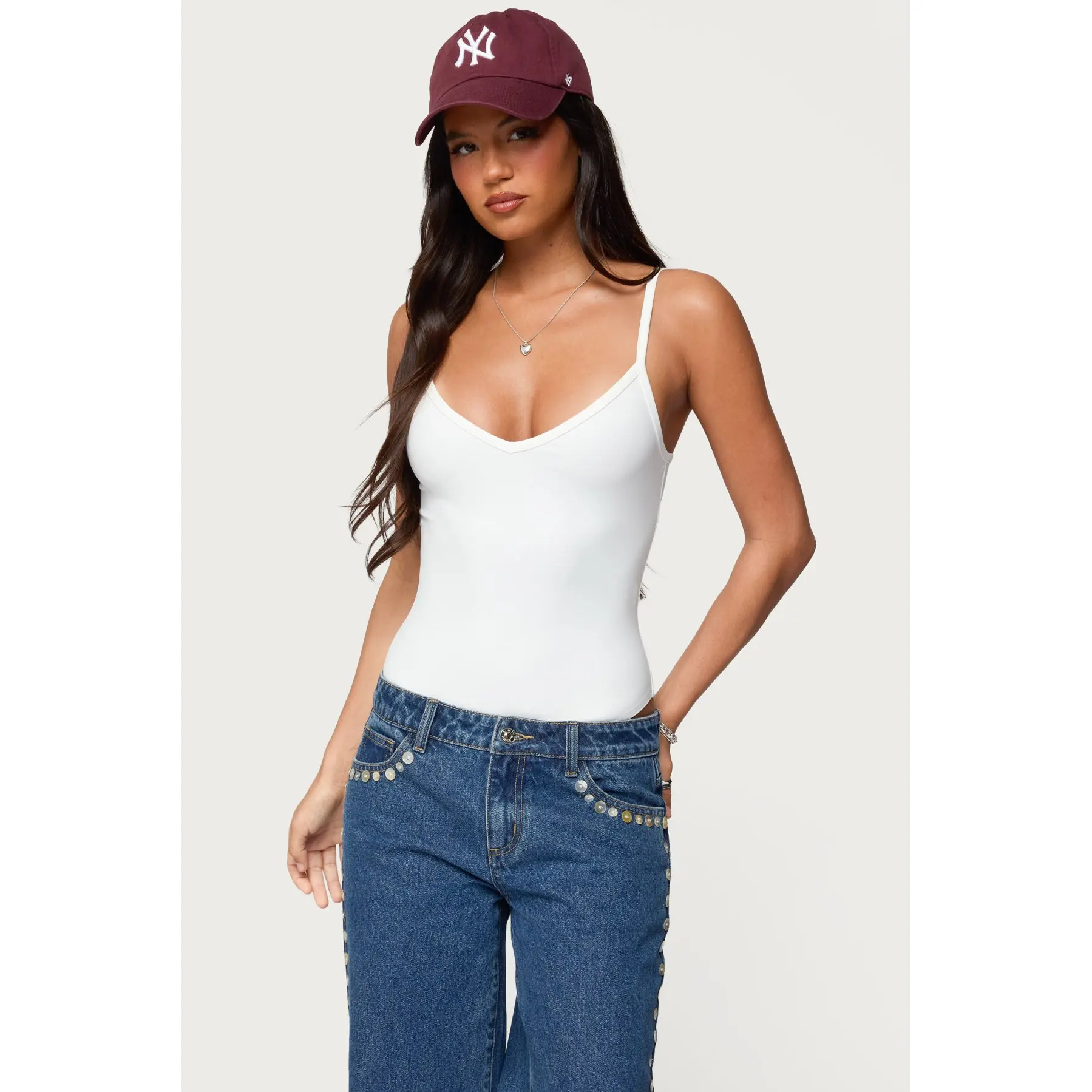 Teaghan V Neck Fitted Bodysuit