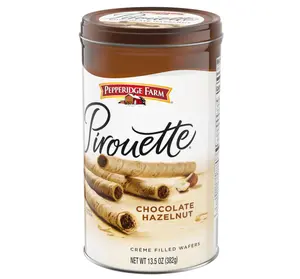 Pepperidge Farm Pirouette Cookies, Chocolate Hazelnut Créme Filled Wafers, 13.5 Oz Tin